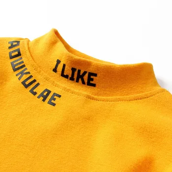 Noi 2020 Moda De Primăvară Copii Cu Maneca Lunga T-Shirt Pentru Copii-Guler Înalt Bottom Camasi De Scoala Pentru Baieti Fete 6 8 10 12 14 Ani