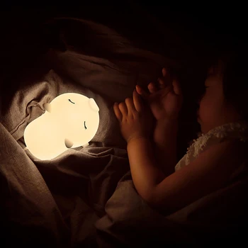 Copii Lumina de Noapte de Porc LED-uri Control Tactil Veioza Lampa starea de Spirit Portabil USB Reîncărcabilă Multi-Culoare Schimbare Dormitor Lampa