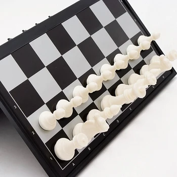 De Călătorie Portabil Tabla Magnetica Din Lemn Turneu De Șah Set Piese Plastic Copii Cadou