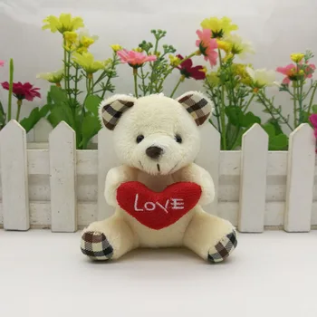 6Pcs/Lot 9cm Urs de Pluș Jucarii Mini Teddy Bear Păpuși Mic Cadou pentru Petrecerea de Nuntă Pandantiv Drăguț Ursuleț de Papusa cu dragoste inima