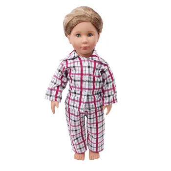 Haine papusa 4 BUC Băieți tipărite pijamale costum + pantaloni jucărie accesorii se potrivesc 18 inch Fata de păpuși și 43 cm papusa n2 n4