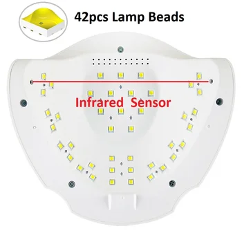 80W Lampa de Unghii Lampa UV pentru Manichiura 42pcs LED-uri de Unghii Uscător de UVLED Unghiile Uscător de Gel Lac de Uscare Gheață Lampă Mașină pentru Salon de Unghii
