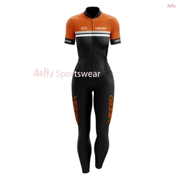 2021 VEZZO Femei pe Scurt cu Mâneci Skinsuit Seturi Profesionale Conjunto Feminino Ciclismo Jersey Ciclism Triatlon Salopeta Kituri