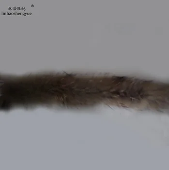 Linhaoshengyue Mult 70cm real Vulpe blană de vulpe vigoreux guler de blană pălărie de blană de raton haine manșetă lână