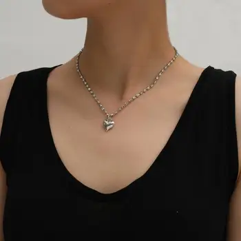 SHIXIN Strălucitoare de Cristal Lanț Cu Dragoste Inima Pandantiv Colier pentru Femei 2020 Moda Pietre Scurt Cravată Colier Guler Cadou