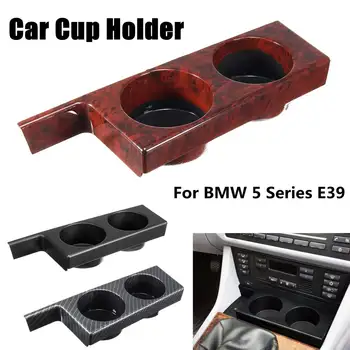 Negru/Lemn de Cereale Suport Auto Frontal Centru Pahar Car Cup Holder Plastic ABS pentru BMW Seria 5 E39 540i 525i 530i M5 1997-2003