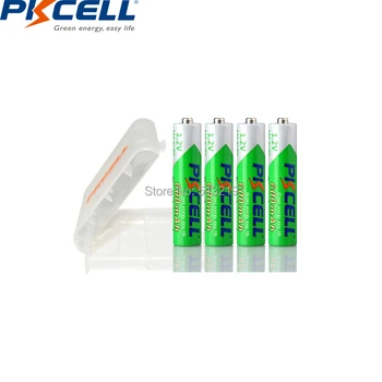4BUC PKCELL AAA 1.2 v 600mah NI-MH baterii reincarcabile aaa 3a scăzut de auto-descărcare de gestiune a bateriei și 1 BUC AA/AAA baterie cutie