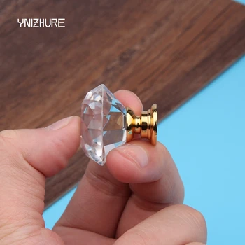 10buc 30mm Cristal de Sticlă Sertar de Birou Buton se Ocupe de Garderoba de Pantofi de Aur Baza de Aliaj Accesorii Componente pentru Mobila