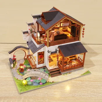 Jucarii Copii Diy Păpuși Asambla Din Lemn Miniaturi Mobilier Casa Papusa In Miniatura Păpuși Puzzle Jucarii Educative Pentru Copii