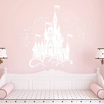 Disney Castel Sub Stele Vinil Autocolant de Perete pentru copii Fată Dormitor de Accesorii pentru Acasa, Accesorii de Decor pentru Camera de zi