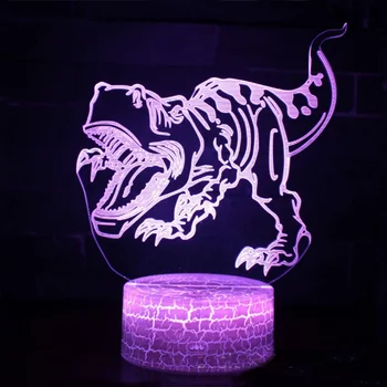 Lumea Jurassic Tyrannosaurus Rex 3D mark Lampa Joc de CONDUS lumina de noapte în 7 Culori Schimba starea de Spirit Touch Lampa Dropship