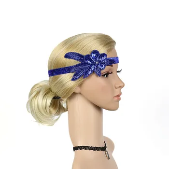 Femei accesorii de par elastic de păr banda de susținere повязка на голову capitium gumki face wlosow cu Paiete, Margele Petrecere bal Caciulita #4