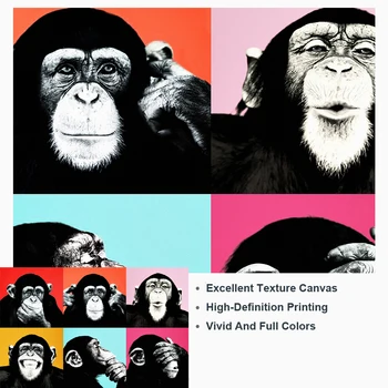 Rezumat Maimuță Amuzant Panza Picturi Pe Perete Postere De Arta Si Imprimeuri Animale De Arta Graffiti, Imagini Pentru Camera Pentru Copii Decor De Perete