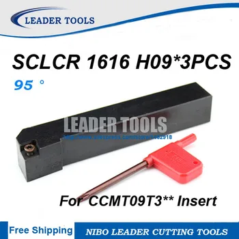 SCLCR 1616 H09*3PCS CNC de cotitură suport instrument, instrumente de cotitură Externe, Strung instrument de tăiere,transport Gratuit