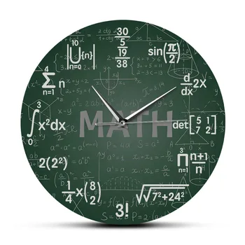 Tabla Verde Formule Matematice Ceas De Perete Agățat De Perete Ceasul Înapoi La Școală Știința Matematică Art Decor De Perete Matematica Tocilar Cadou