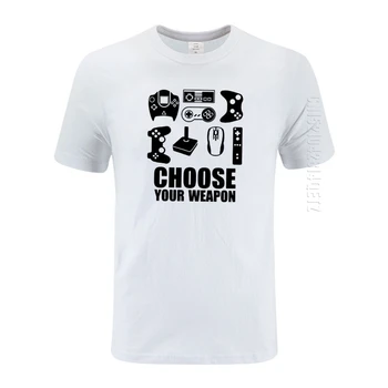 De vară pentru Bărbați T-Shirt Alege-ti Arma Gamer O Gât T Cămașă Video Controler de Joc Tricou din Bumbac Tricou Supradimensionat
