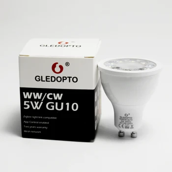 ZIGBEE 5W ww/cw dimmer LED gu10 lumina reflectoarelor AC100-240V app inteligent de control compatibil alexa plus și multe gateway-uri de 2700-6500K luminoase