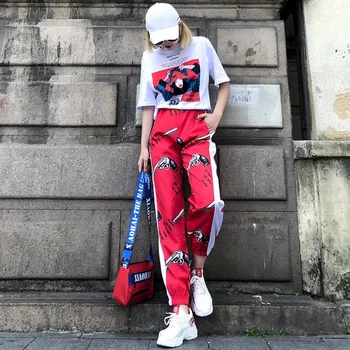 Femei Haine Străine Stil Net Ventilator Zeita de Moda Set de Două piese de Vară 2020 Nou Hip-Hop Trendy Casual Trening Pentru Femei