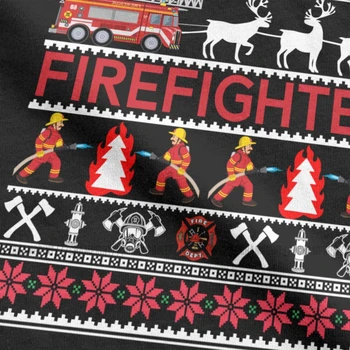 Pompier Urât Crăciun Pulover Tricou Barbati din Bumbac Noutate Tricou Rotund Gat Pompier Pompier Teuri Idee de Cadou Haine