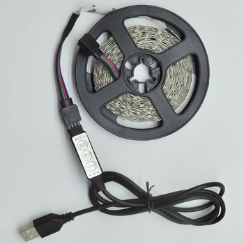 Benzi cu LED-uri de Lumină 3Key Control Cablu USB Flexibil Lampa de 1M 2M 3M 4M 5M Banda Diode SMD 2835 DC Birou, TV cu Ecran Fundal pentru masina de 5V