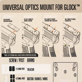 Lupul de foc tactici magorui Glock Vedere Spate Placă de Bază Poros Monta fix se Potrivesc Universal Red Dot Optica Vedere Pistol Accesorii