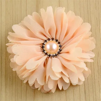 50pcs/mult de 20 de Culori U Alege 2.56 Inch Sifon Balerina Ciufulit Flori cu Stras Perla Buton accesorii de Par DIY MH91