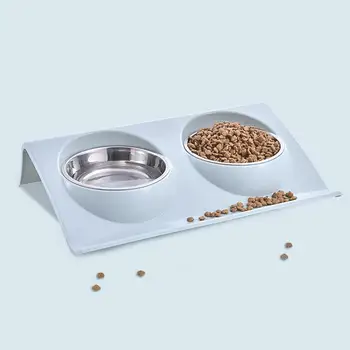 Dublu Pet Boluri De Mâncare Pentru Câini De Alimentare Cu Apă Din Oțel Inoxidabil De Companie Potabilă Fel De Mâncare Alimentator Pisica Catel Produsele Alimentare De Caini Mici Accesorii