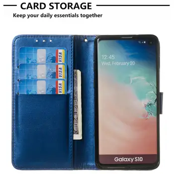 Moda PU Piele Caz pentru Samsung Galaxy S3 S4 S5 S8 S9 S10 Plus S6 S7 Edge Nota 10 8 9 Pro Flip Portofel Cu Slot pentru Card de Acoperire