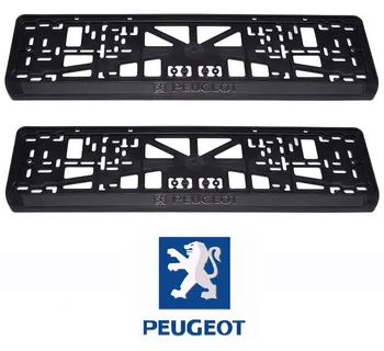 Peugeot înmatriculare rame din plastic, set: 2 rame, 4 Chrome autofiletante