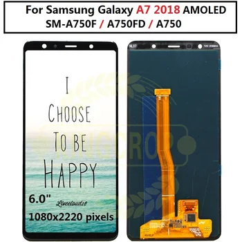 Pentru Samsung Galaxy A7 2018 SM-A750F A750F A750 A750F/DS LCD cu rama Display Touch Screen Digitizer Asamblare Înlocui A750 lcd