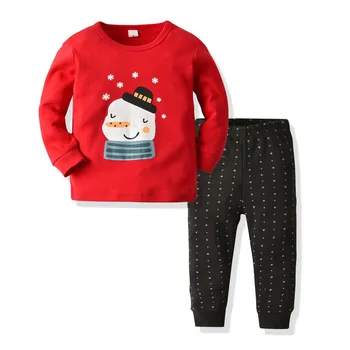Crăciun Copilul Copil Haine De Desene Animate De Animale De Sus+Solid Pantaloni De Pijama Set Haine Copii Fete Băiat Seturi De Îmbrăcăminte