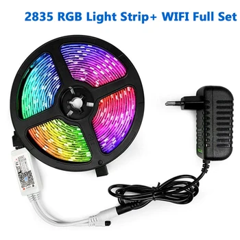 Benzi cu LED-uri de Lumină Inteligent WiFi Lumini LED-uri 5050 2835 RGB LED Strip Bandă Bluetooth Banda LED 5m 12V cu Adaptor