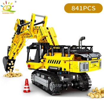 HUIQIBAO 841pcs Crawler Excavator Blocuri de Constructii Tehnice Oraș Inginerie de Construcții Cărămizi Jucarii Pentru Copii Baiat Cadou