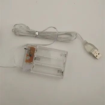 YIYANG USB 2.5 M-a CONDUS Sclipire Șir de Lumini Sloi de gheață Flash Ghirlanda Stea de Mare Perdea Lumini de Decor pentru Nuntă Vacanță Baterie AA