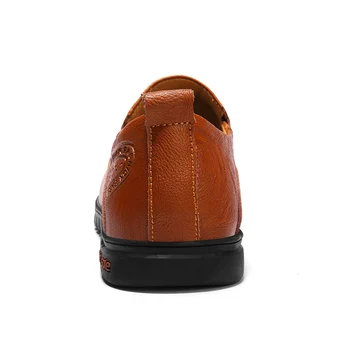 JKPUDUN italiană Barbati Pantofi Casual 2019 Piele naturala Barbati Mocasini Brand de Lux Mocasini Respirabil Alunecare Pe Pantofi cu Barca Plus Dimensiune
