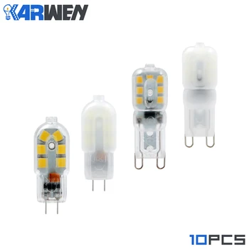 KARWEN G4 G9 LED Lampă Lampada LED 12V 220V 2W 3W Mini Bec Lăptos Transparent 360 Unghi Fascicul de Lumini Înlocui cu Halogen G4 10BUC/LOT