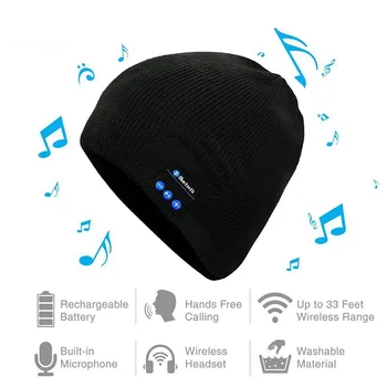 Wireless Bluetooth Beanie Hat Capac Difuzor cu Microfon Stereo pentru Căști Sport în aer liber setul cu Cască Căști Difuzor Cadouri de Craciun