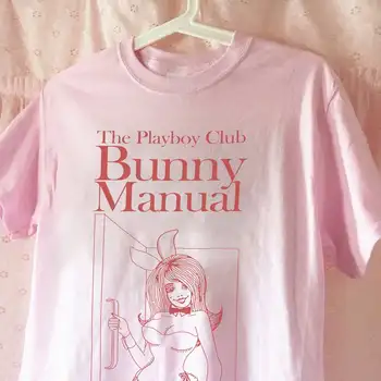 Vara Iepuras Playboy Manual de Femei Tricou Roz Grafic ' 70 ' 80 ' Vintage Tricou Supradimensionat Drăguț Estetice Cadou Pentru Ea t shirt
