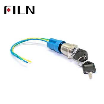 19mm 2 poziția impermeabil Cheie comutator de blocare cu cheie și plug cu 15cm cablu