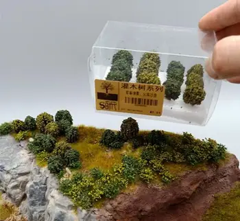 5sets simulare Militare scena vegetație arbust de tren de cale ferată construcții nisip de masă peisaj copac model material diy