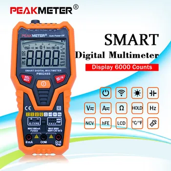 PEAKMETER PM8248S multimetru Digital NCV metru 30~1000Hz capacitate tranzistor tester cu Datele ține lumina de fundal de afișare