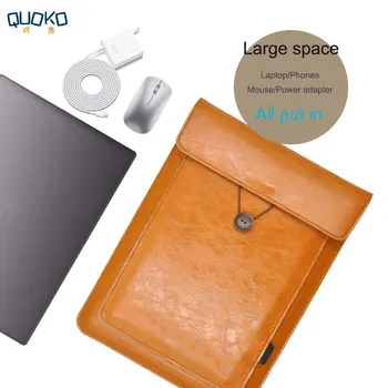 Strat dublu de Mare Capacitate Geanta de Laptop Acoperi,din Microfibră Piele NoteBook Sleeve Caz pentru HP Spectre & Envy X360 13.3/15.6 inch