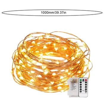 Lumini de basm Sârmă de Cupru LED Lumini Șir 10m 100 Led-uri de la Distanță Pentru Ghirlanda Pom de Crăciun Sala de Nunta Decor