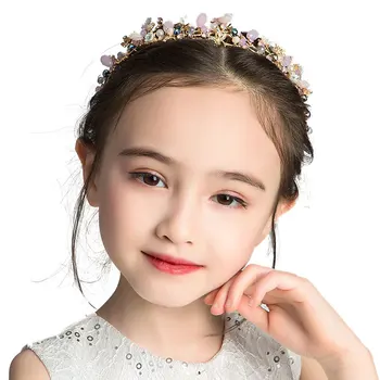 Copii, articole pentru acoperirea capului cap coroană de flori benzi fete accesorii de par fete printesa perla bentita de performanță