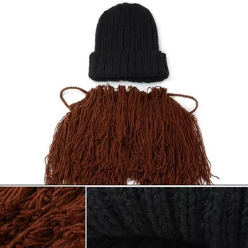 Amuzant Manual De Iarnă Lână Mustață Tricotate Pălării De Pirați Masca De Fata Peruca Barba Căciuli Capota Capace @3