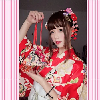 Asia Poliester Fete Găleată Geantă De Mână Kimono Tradiție De Lux Print Floral Hanfu Sac Yukata Pachet