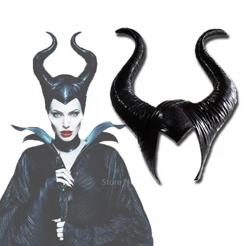 Halloweenw Femei Cosplay Maleficen Regina Vrăjitoare Pălărie, Pălării Casca Petrecere de Carnaval jocuri de Rol Negru Rău elemente de Recuzită de Ziua Morților