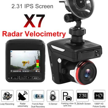 X7 2 in 1 Dash Cam Mașină de Detector de radar 2.31 inch Ecran IPS Full HD de 1080p cu Camera de Bord a Vehiculului Anti Detector de radar