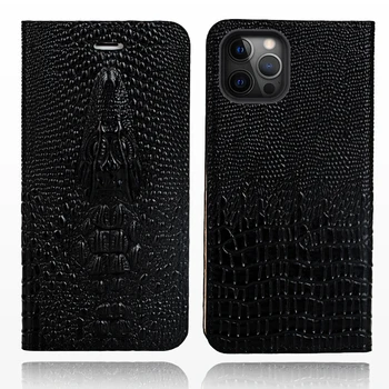 LANGSIDI Flip cover din Piele de Crocodil de telefon caz pentru iphone 12 Pro 12 mini XS max XR 8 plus 11 11pro Card Magnetic caz
