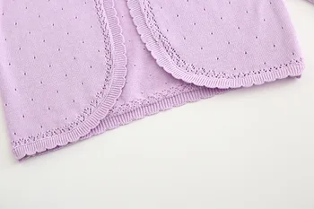 2021 Violet Fete Cardigan Pulover Jacheta Copii Roz Fată Haina Pentru 1 2 3 4 5 6 7 8 Ani Outcoat Fete Îmbrăcăminte OKC205001